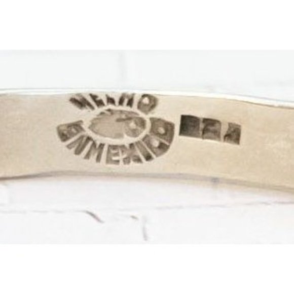 7 inch, Vintage Sterling Silver Symbolic Bangle by Mexico - V26 - Picture 3 of 4